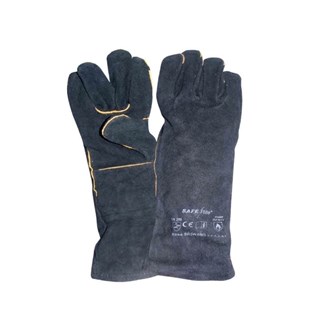 SAFERITE BLACK & GOLD LEATHER WELDING GLOVES